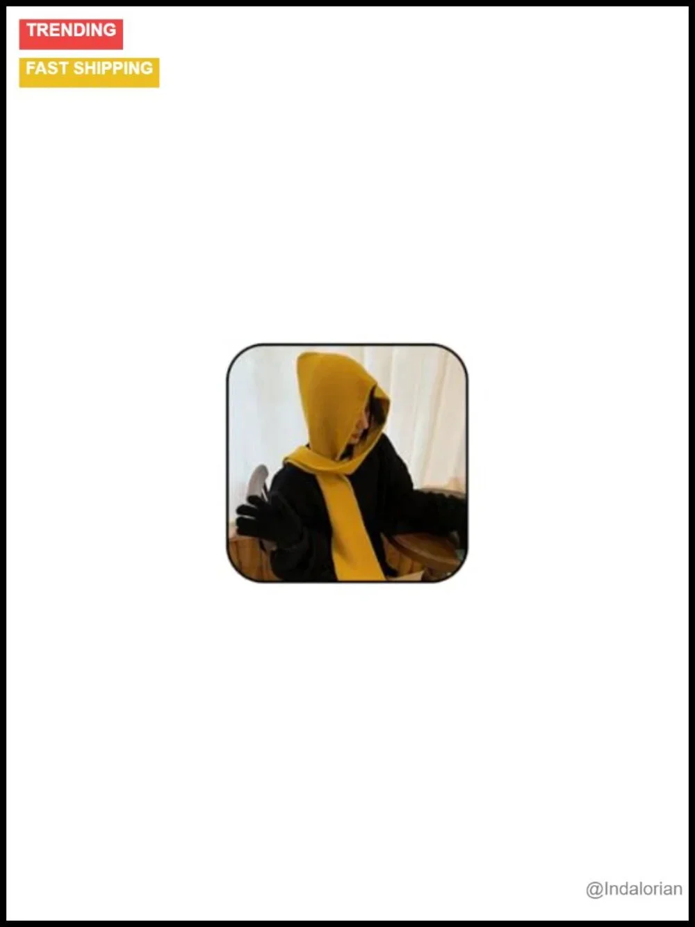Women's Knit Hooded Scarf Hat Winter Fall Warm Shawl Wrap Beanie